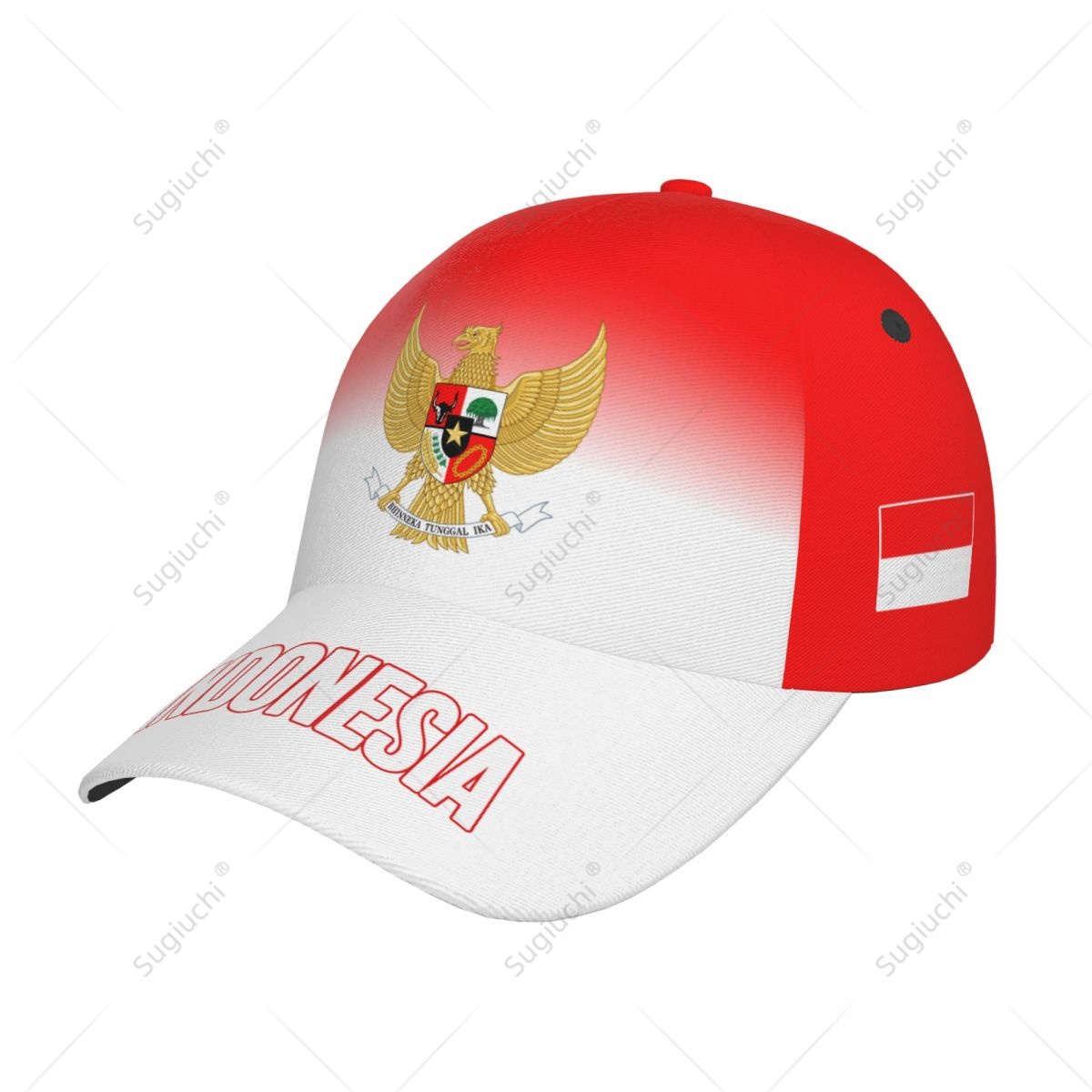3D Printing Indonesia - Unisex Baseball Cap Hat Indonesia Flag