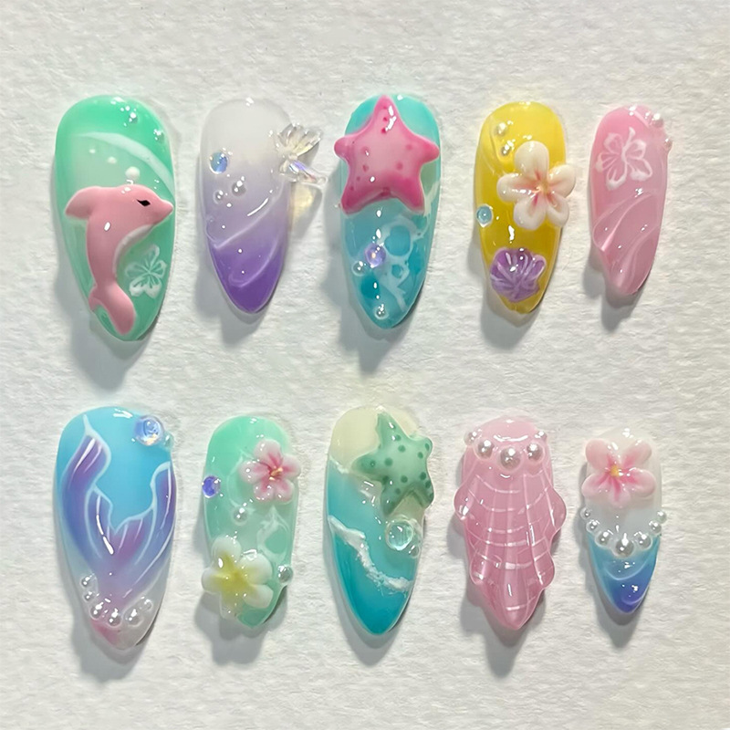 30pcs Summer Press on Nails 3D - огляд і ціна 3D Printing Nails