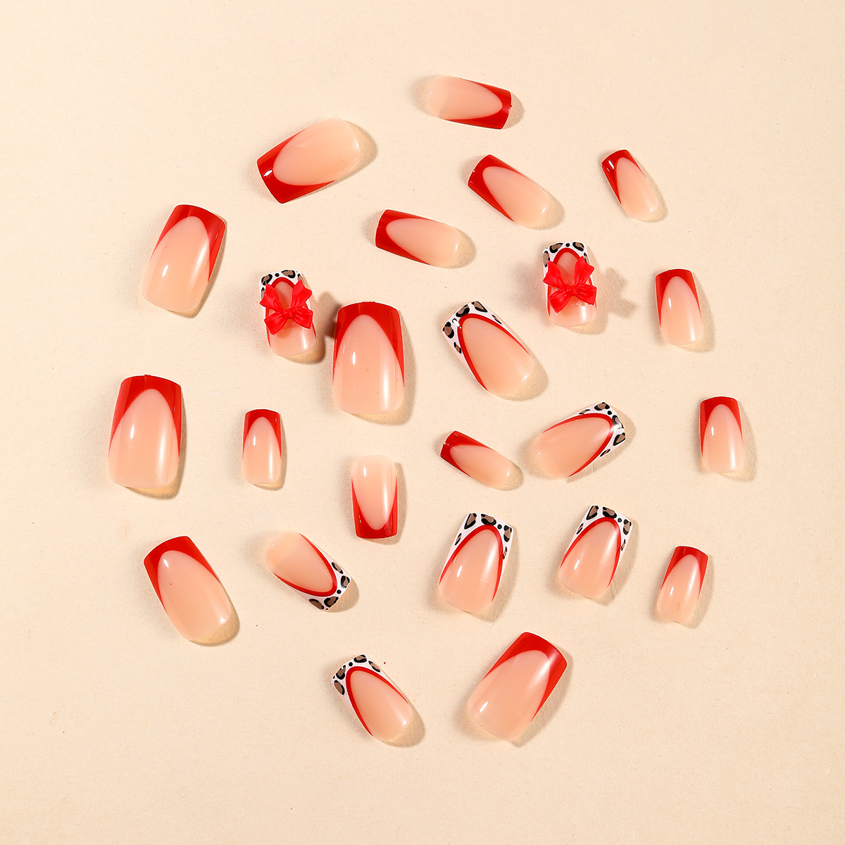 24pcs Red French Style Fake Na - огляд і ціна 3D Printing Nails