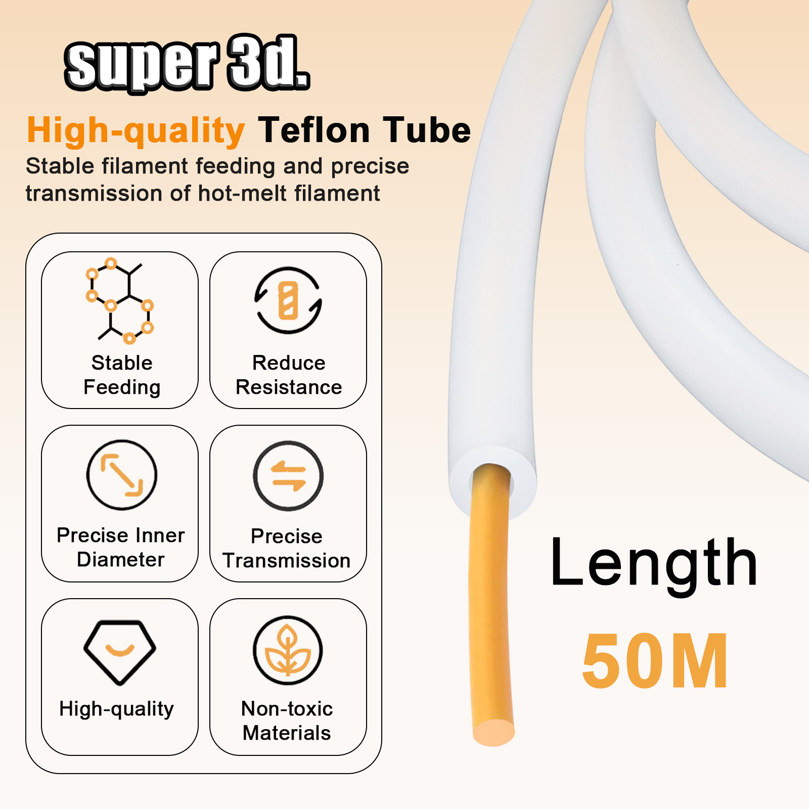 1/2/50M Bambu Lab PTFE Tube ID - огляд і ціна 3D Printing Bambu Lab A1
