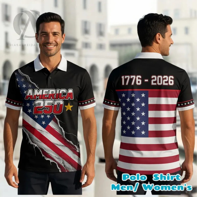 Mens Patriotic Golf Polo Shirt - огляд і ціна 3D Printing Eagle