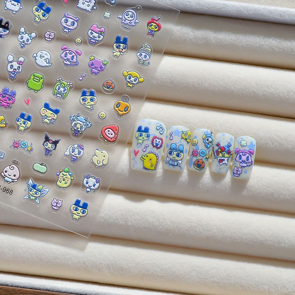 Tamagotchi Cartoon 3D Embossed - огляд і ціна 3D Printing Nails