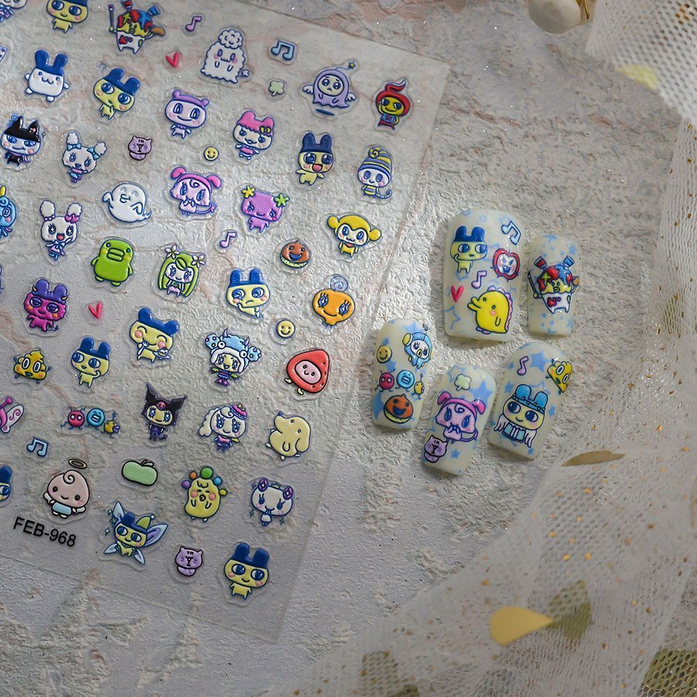 Tamagotchi Cartoon 3D Embossed - огляд і ціна 3D Printing Nails