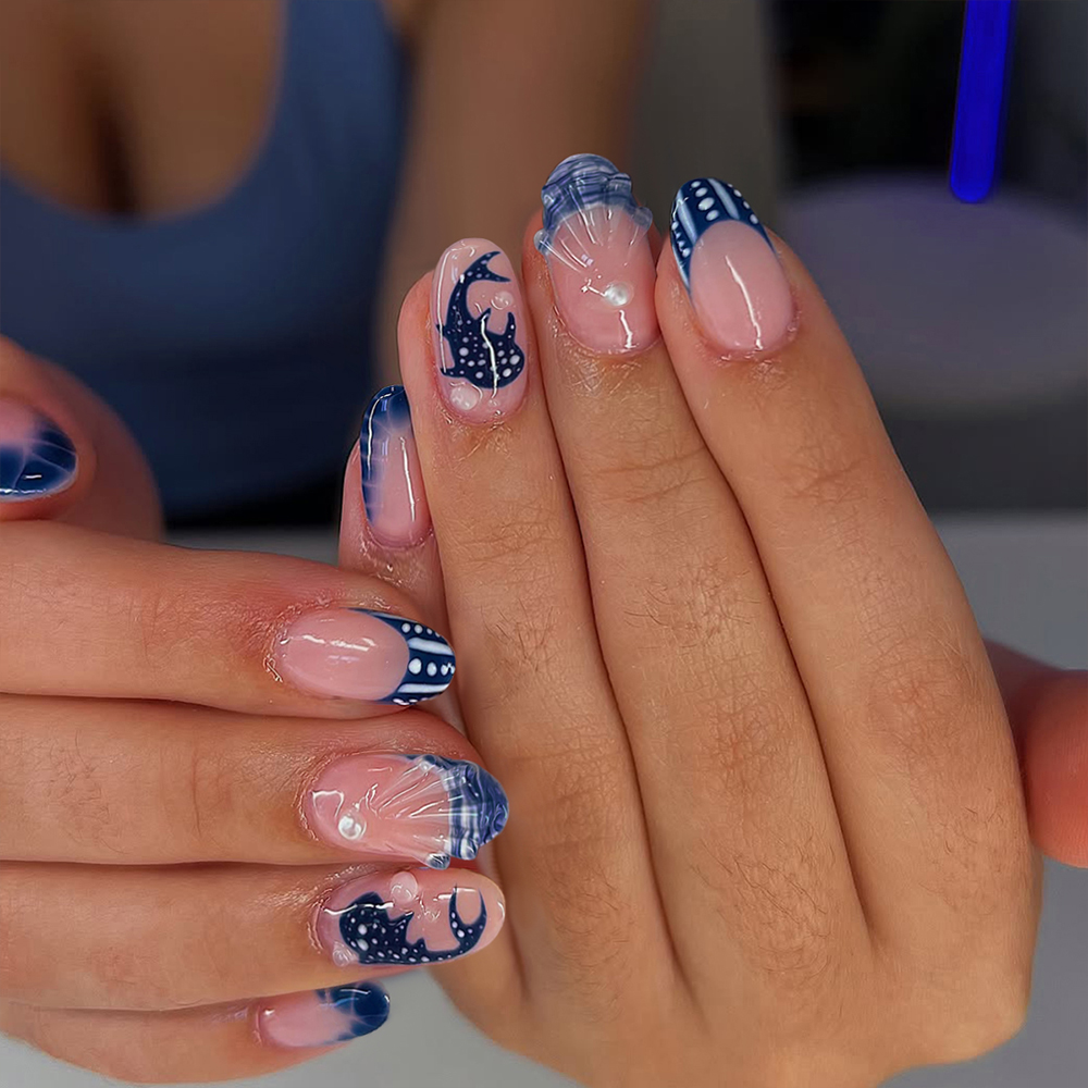24pcs Almond 3d gel nails Whal - огляд і ціна 3D Printing Nails
