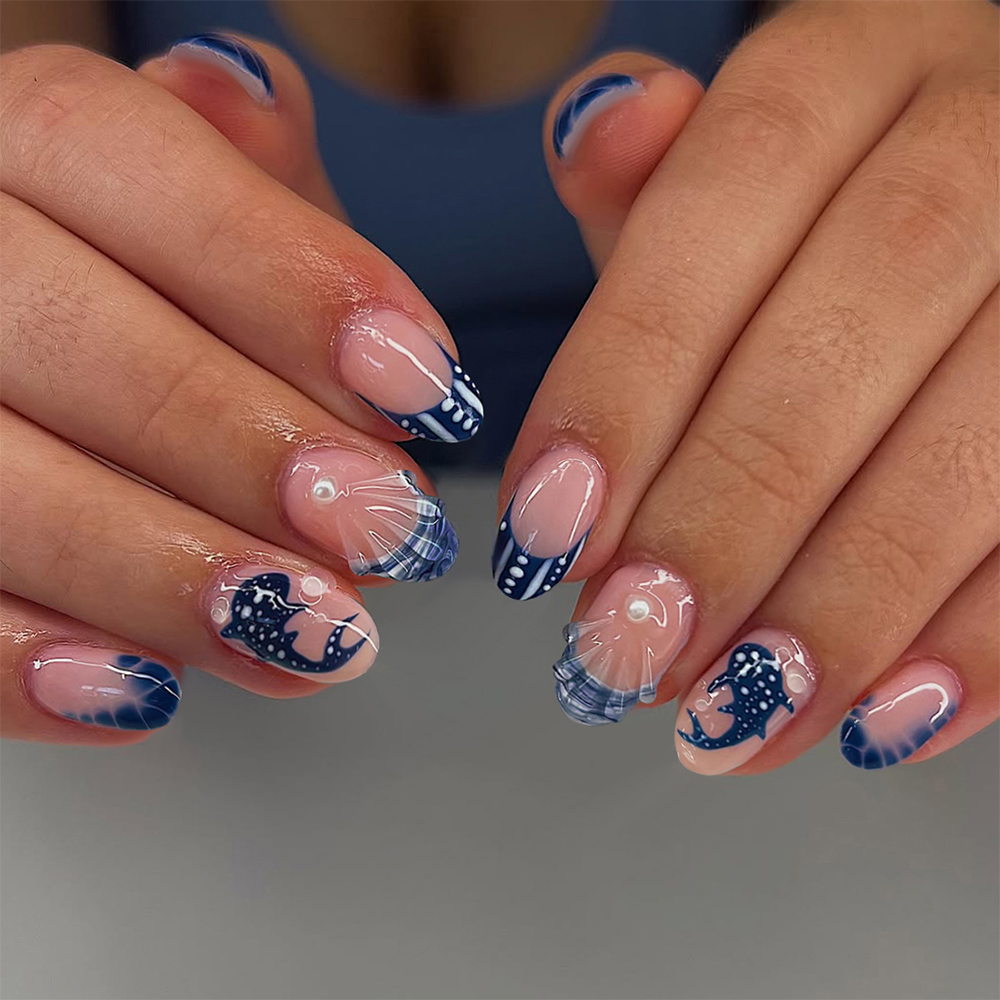 24pcs Almond 3d gel nails Whal - огляд і ціна 3D Printing Nails