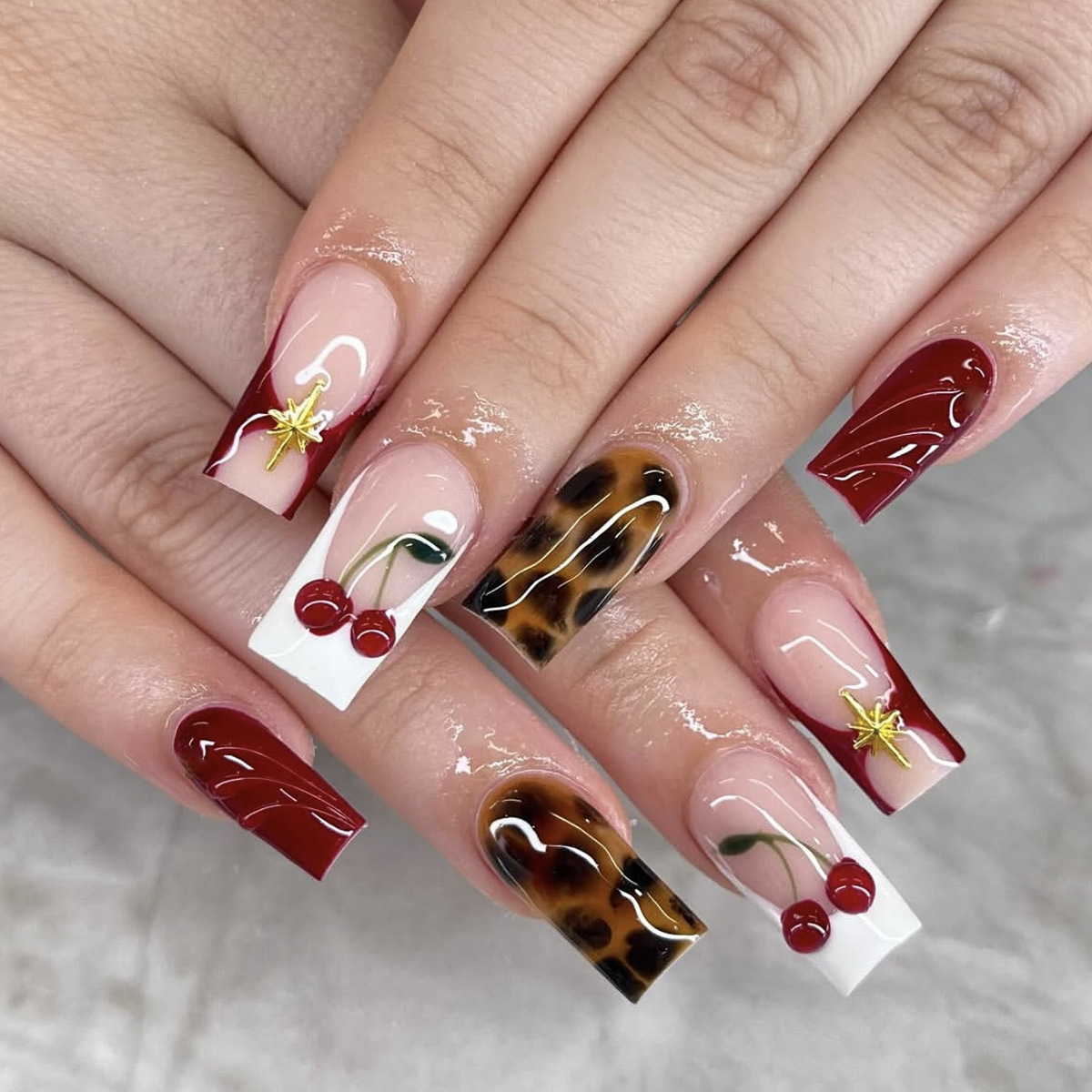 24pcs Y2K Sweet Cool Square Pr - огляд і ціна 3D Printing Nails