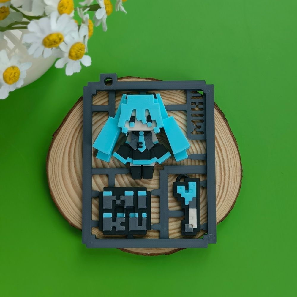 3D Printed Cute Pixel Hatsune  - огляд і ціна 3D Printing Model Free