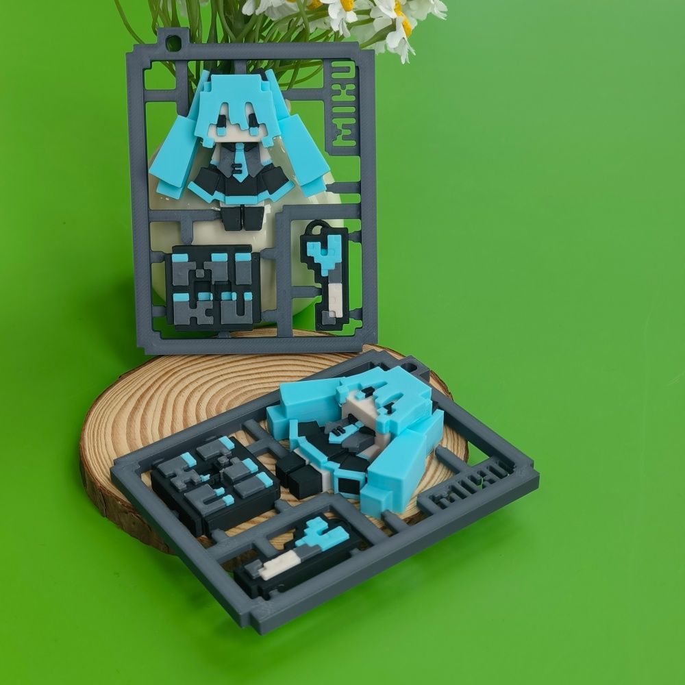 3D Printed Cute Pixel Hatsune  - огляд і ціна 3D Printing Model Free