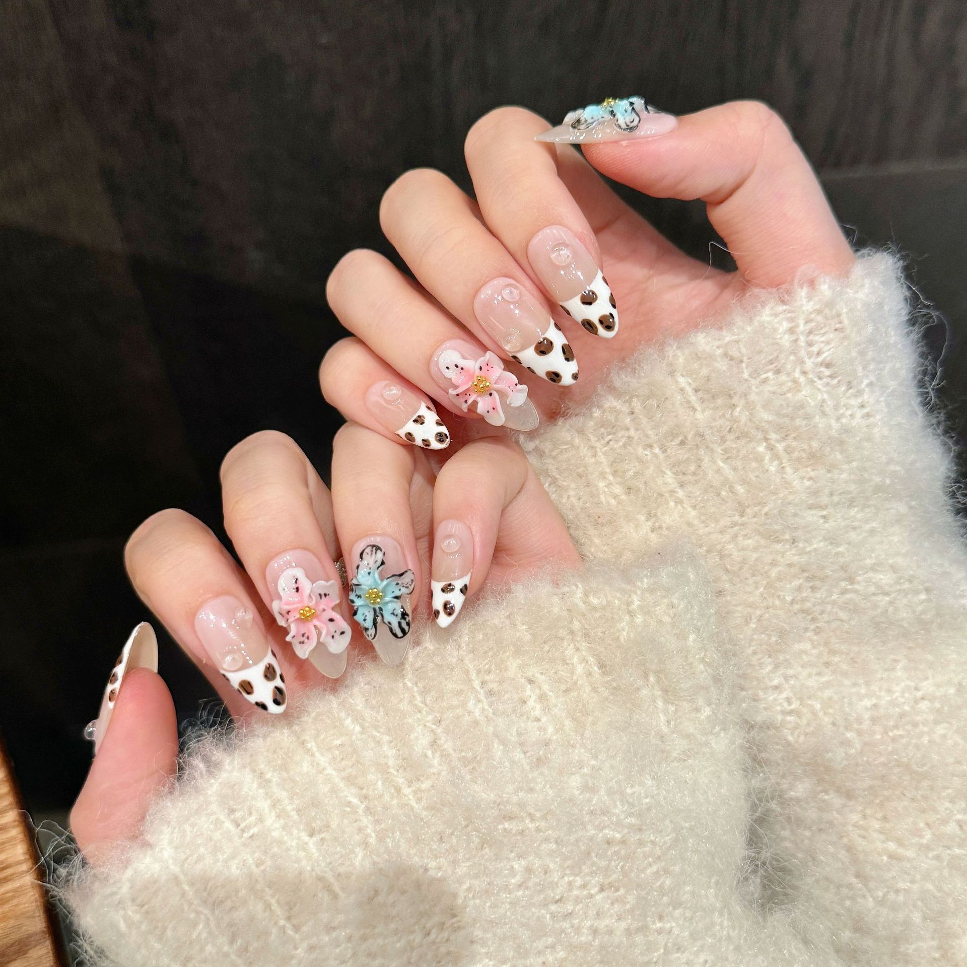 10pcs Glossy Almond Handmade F - огляд і ціна 3D Printing Nails