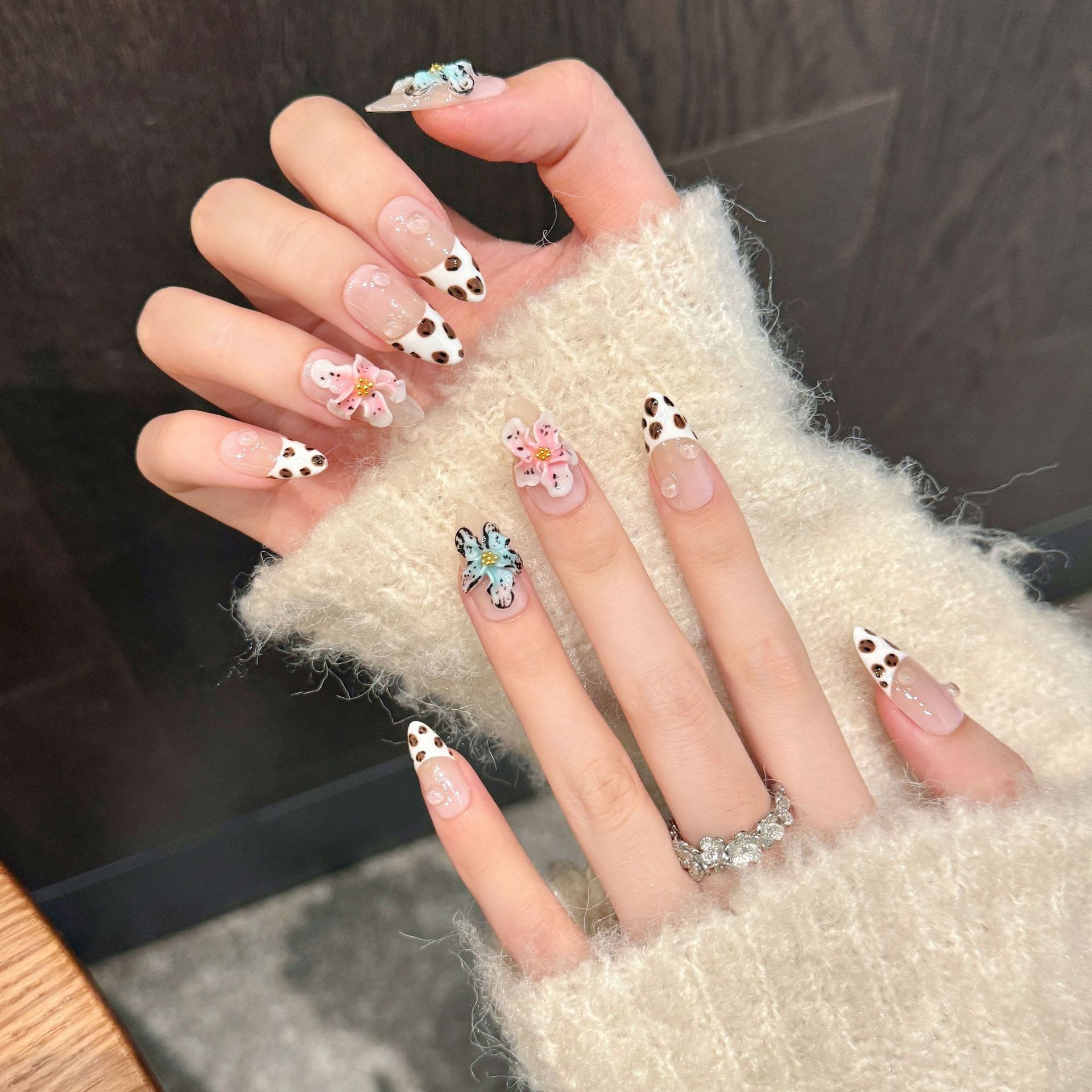10pcs Glossy Almond Handmade F - огляд і ціна 3D Printing Nails