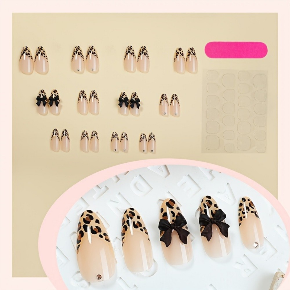 24pcs French Almond Press on N - огляд і ціна 3D Printing Nails